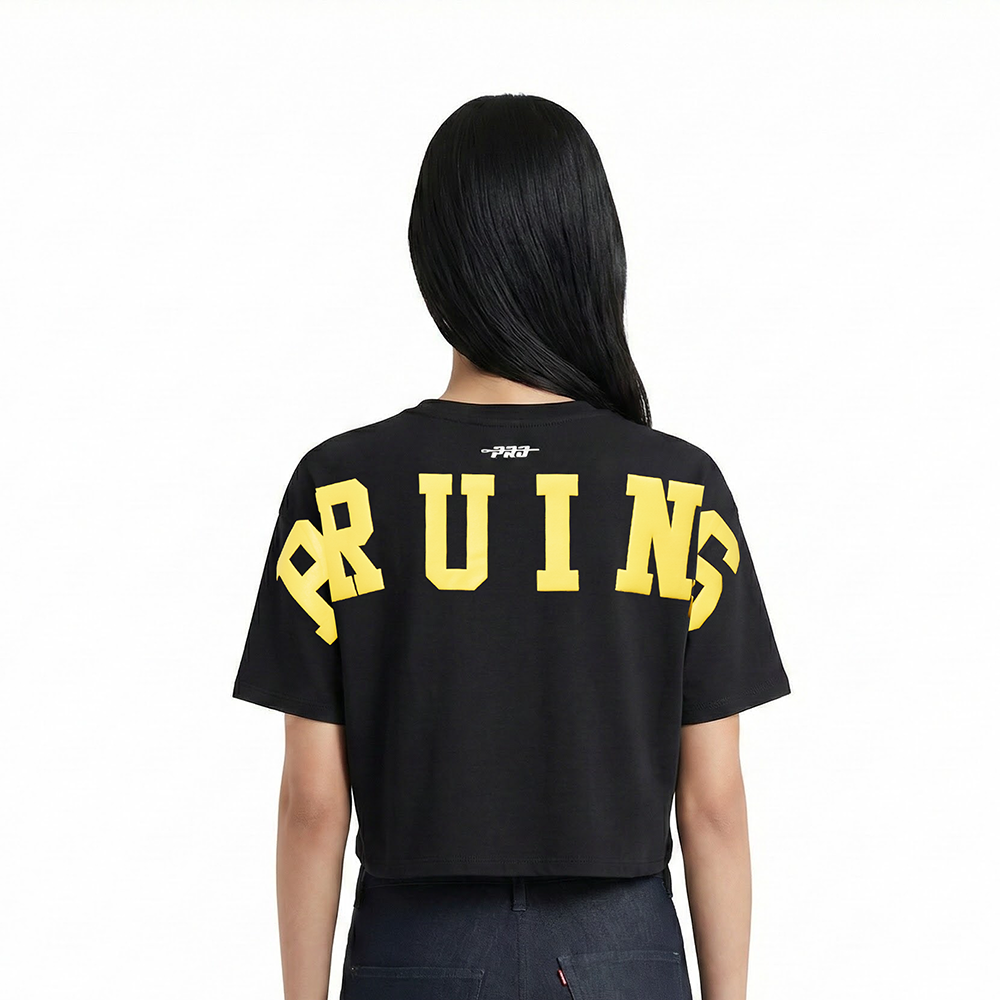 NHL BOSTON BRUINS WINGSPAN WOMEN'S SJ BOXY TEE (BLACK)