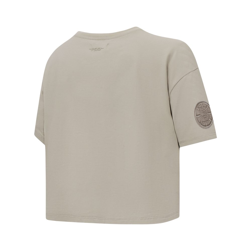 NHL BOSTON BRUINS NEUTRAL T-SHIRT EN JERSEY SIMPLE À COUPE CARRÉE POUR FEMME (TAUPE)