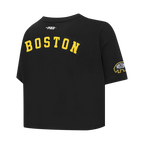 NHL BOSTON BRUINS CLASSIC CHENILLE WOMEN'S SJ BOXY TEE (BLACK)