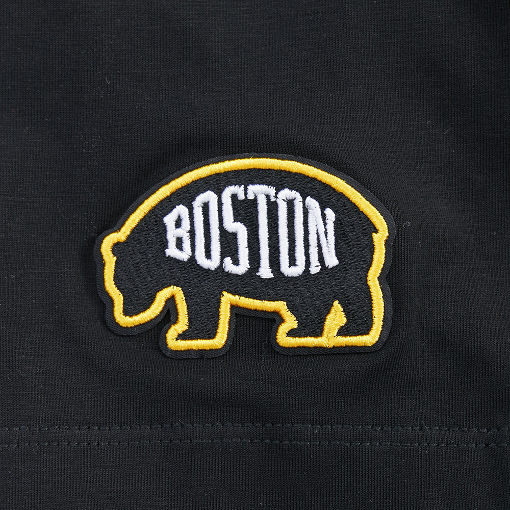 NHL BOSTON BRUINS CLASSIC CHENILLE WOMEN'S SJ BOXY TEE (BLACK)