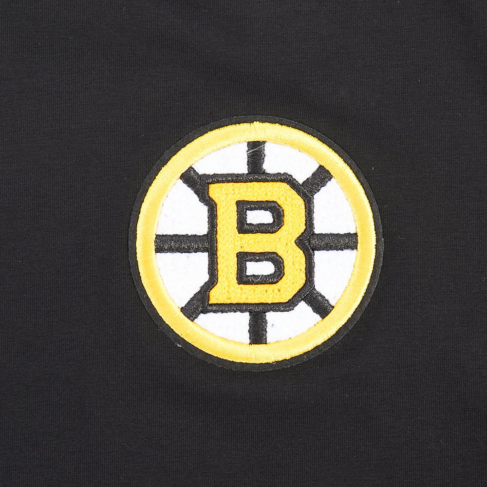 NHL BOSTON BRUINS CLASSIC CHENILLE WOMEN'S SJ BOXY TEE (BLACK)