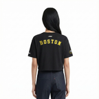 NHL BOSTON BRUINS CLASSIC CHENILLE WOMEN'S SJ BOXY TEE (BLACK)
