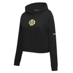 NHL BOSTON BRUINS CLASSIC WOMEN'S CHENILLE WOMEN'S FLC CROPPED PO HOODIE (BLACK)