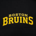 NHL BOSTON BRUINS CLASSIC WOMEN'S CHENILLE WOMEN'S FLC CROPPED PO HOODIE (BLACK)