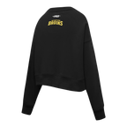 NHL BOSTON BRUINS CLASSIC CHANDAIL À COL ROND EN MOLLETON ET CHENILLE POUR FEMME (NOIR)