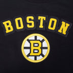 NHL BOSTON BRUINS CLASSIC CHANDAIL À COL ROND EN MOLLETON ET CHENILLE POUR FEMME (NOIR)