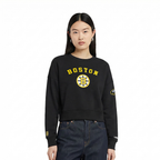 NHL BOSTON BRUINS CLASSIC CHANDAIL À COL ROND EN MOLLETON ET CHENILLE POUR FEMME (NOIR)
