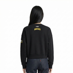 NHL BOSTON BRUINS CLASSIC CHANDAIL À COL ROND EN MOLLETON ET CHENILLE POUR FEMME (NOIR)