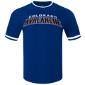 NHL COLORADO AVALANCHE CLASSIC CHENILLE T-SHIRT EN MAILLE DOUBLE POUR HOMME (BLEU DODGER)