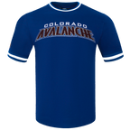 NHL COLORADO AVALANCHE CLASSIC CHENILLE T-SHIRT EN MAILLE DOUBLE POUR HOMME (BLEU DODGER)