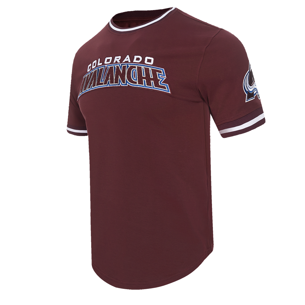 NHL COLORADO AVALANCHE CLASSIC CHENILLE T-SHIRT EN MAILLE DOUBLE POUR HOMME (LIE-DE-VIN)