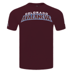 NHL COLORADO AVALANCHE CLASSIC CHENILLE T-SHIRT EN JERSEY SIMPLE POUR HOMME (LIE-DE-VIN)
