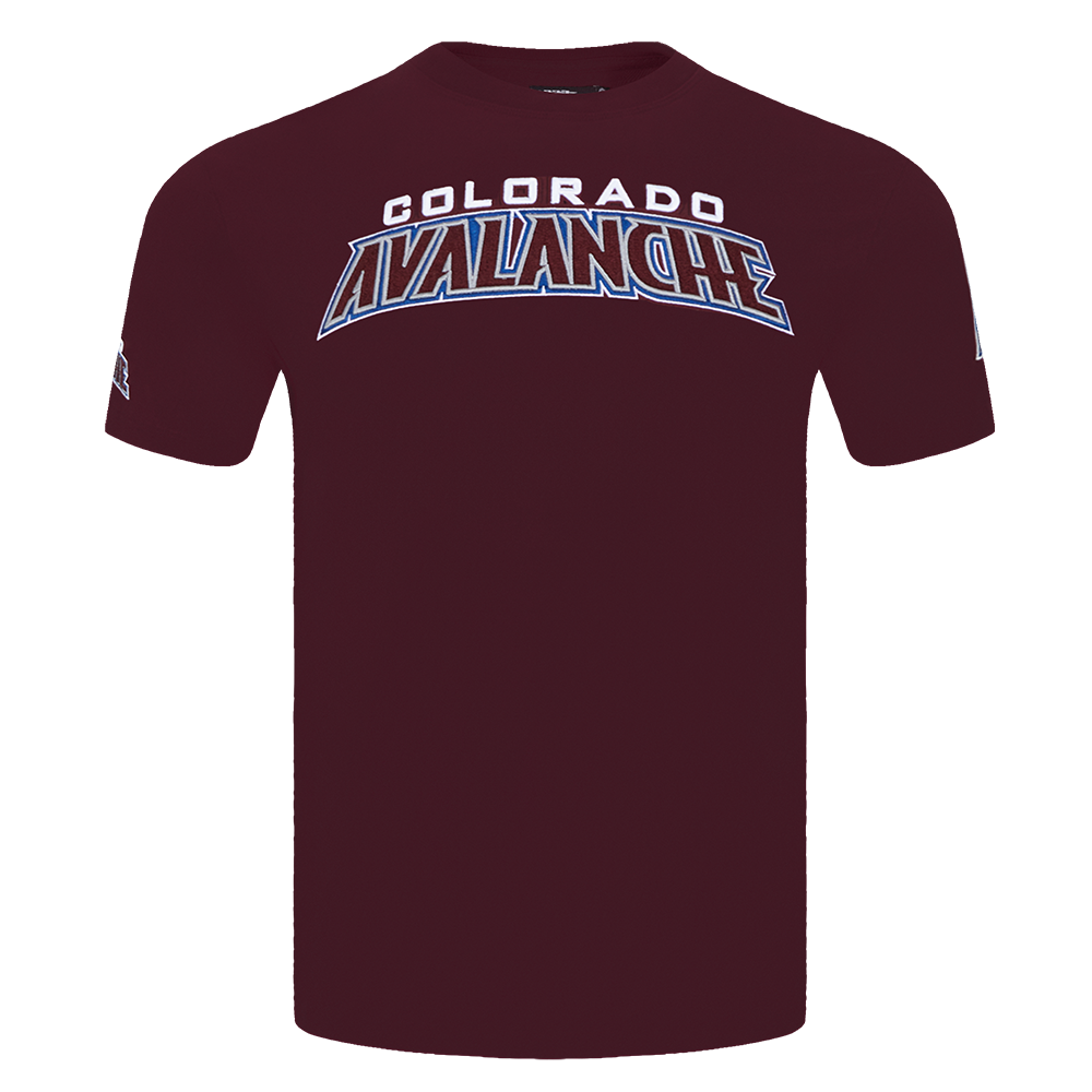 NHL COLORADO AVALANCHE CLASSIC CHENILLE T-SHIRT EN JERSEY SIMPLE POUR HOMME (LIE-DE-VIN)