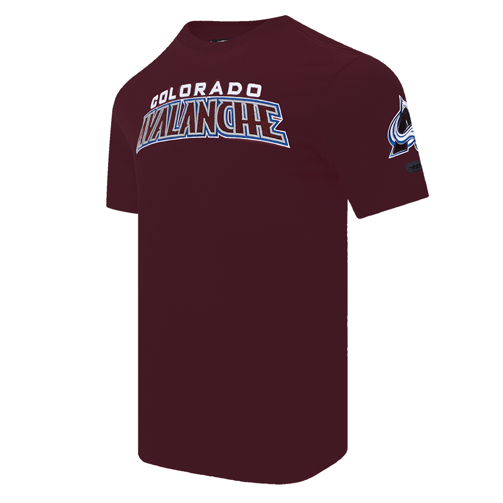 NHL COLORADO AVALANCHE CLASSIC CHENILLE T-SHIRT EN JERSEY SIMPLE POUR HOMME (LIE-DE-VIN)