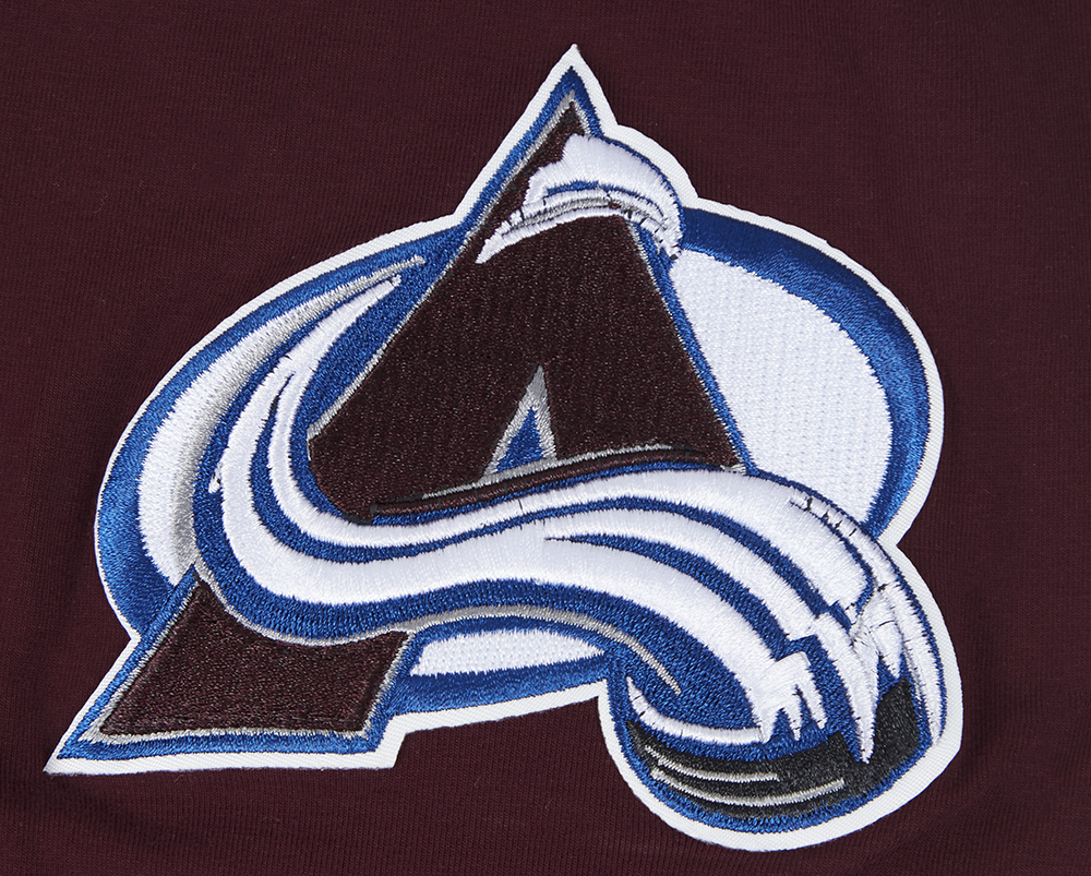 NHL COLORADO AVALANCHE CLASSIC CHENILLE T-SHIRT EN JERSEY SIMPLE POUR HOMME (LIE-DE-VIN)