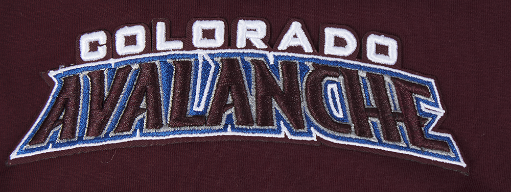 NHL COLORADO AVALANCHE CLASSIC CHENILLE T-SHIRT EN JERSEY SIMPLE POUR HOMME (LIE-DE-VIN)
