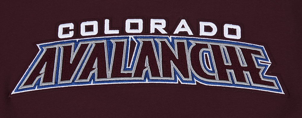 NHL COLORADO AVALANCHE CLASSIC CHENILLE T-SHIRT EN JERSEY SIMPLE POUR HOMME (LIE-DE-VIN)