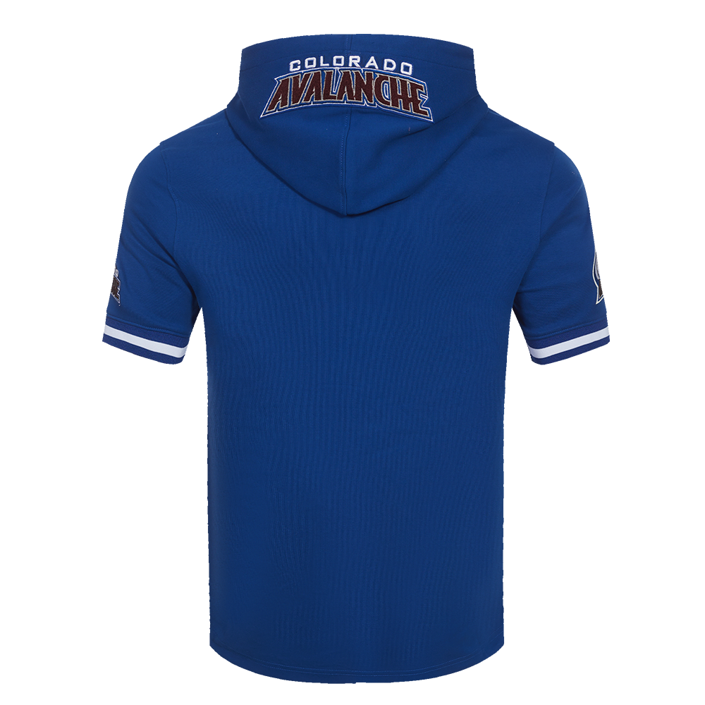 NHL COLORADO AVALANCHE CLASSIC CHENILLE MEN'S DK SS PO HOODIE (DODGER BLUE)