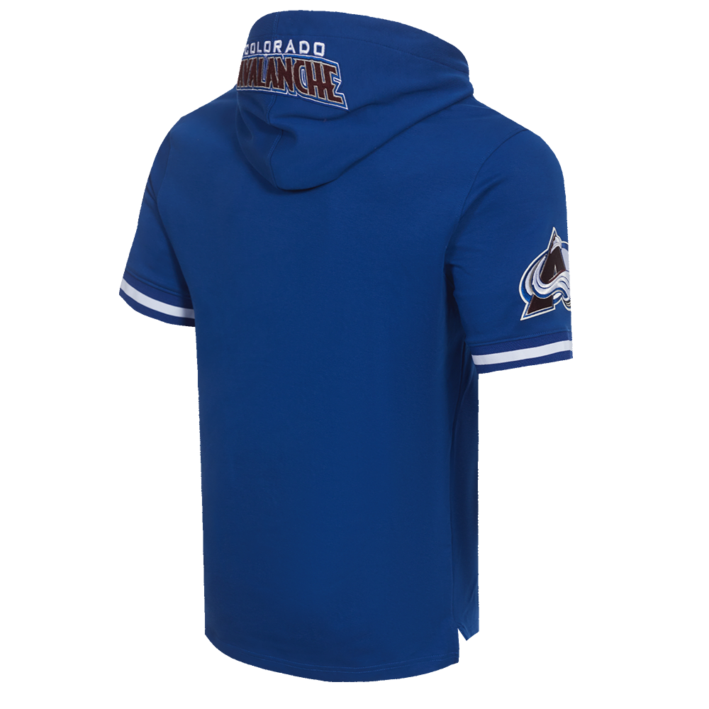 NHL COLORADO AVALANCHE CLASSIC CHENILLE MEN'S DK SS PO HOODIE (DODGER BLUE)