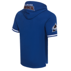 NHL COLORADO AVALANCHE CLASSIC CHENILLE MEN'S DK SS PO HOODIE (DODGER BLUE)
