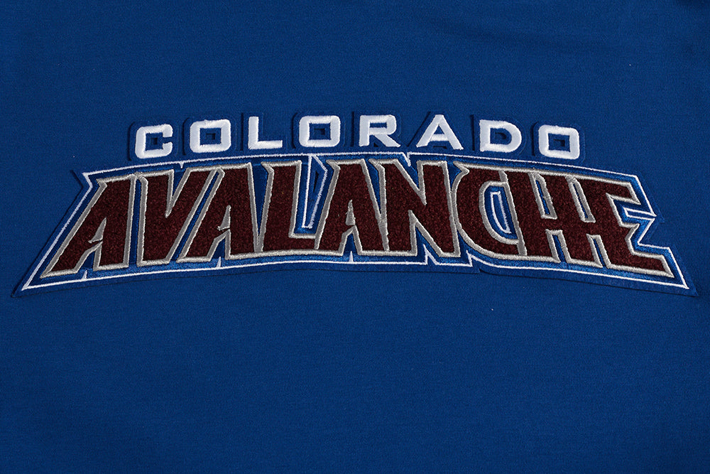 NHL COLORADO AVALANCHE CLASSIC CHENILLE MEN'S DK SS PO HOODIE (DODGER BLUE)