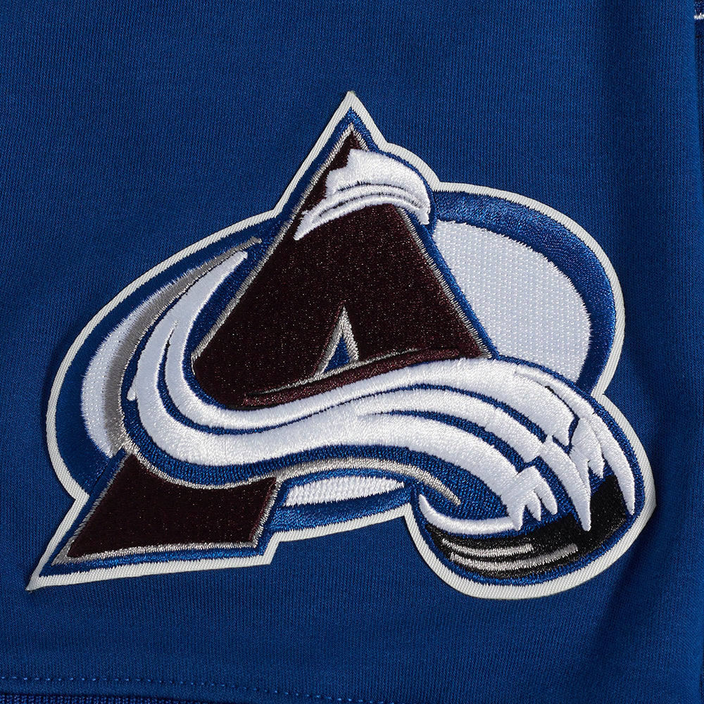 NHL COLORADO AVALANCHE CLASSIC CHENILLE MEN'S DK SS PO HOODIE (DODGER BLUE)