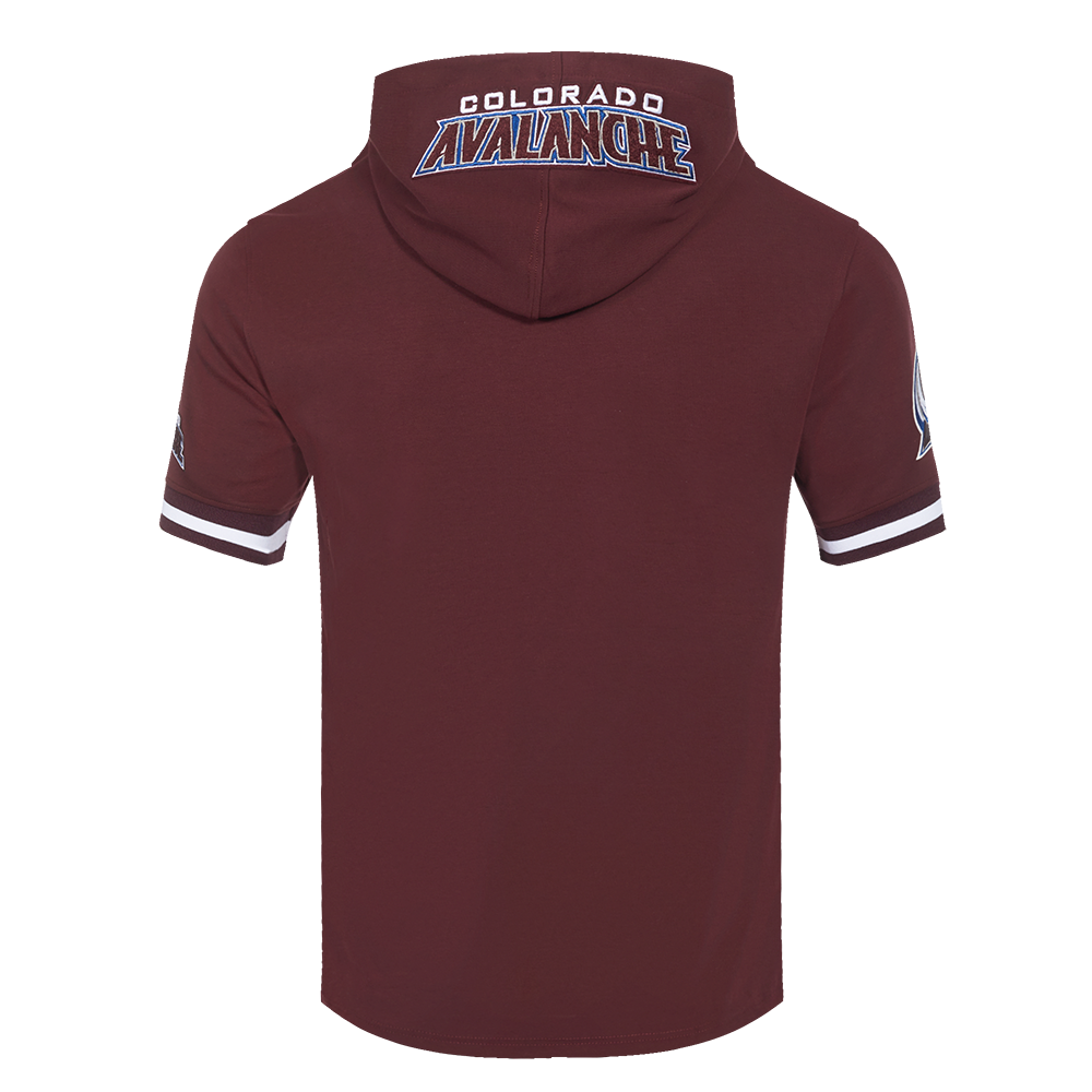 NHL COLORADO AVALANCHE CLASSIC CHENILLE MEN'S DK SS PO HOODIE (WINE)
