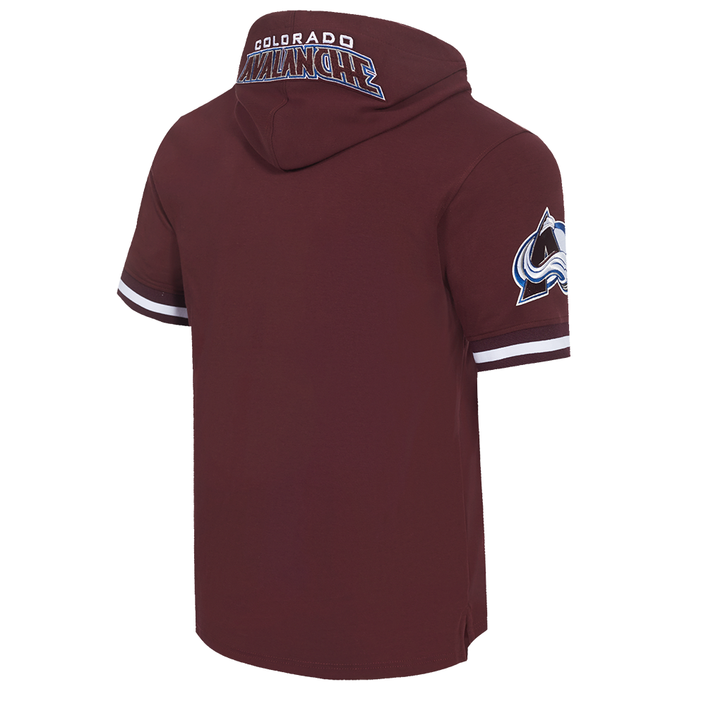 NHL COLORADO AVALANCHE CLASSIC CHENILLE MEN'S DK SS PO HOODIE (WINE)