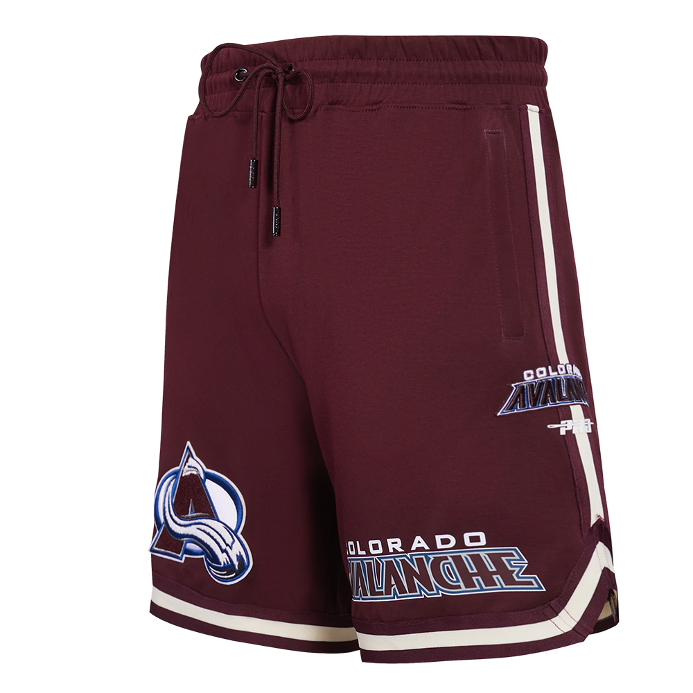 NHL COLORADO AVALANCHE CLASSIC CHENILLE SHORT EN MAILLE DOUBLE POUR HOMME (LIE-DE-VIN)