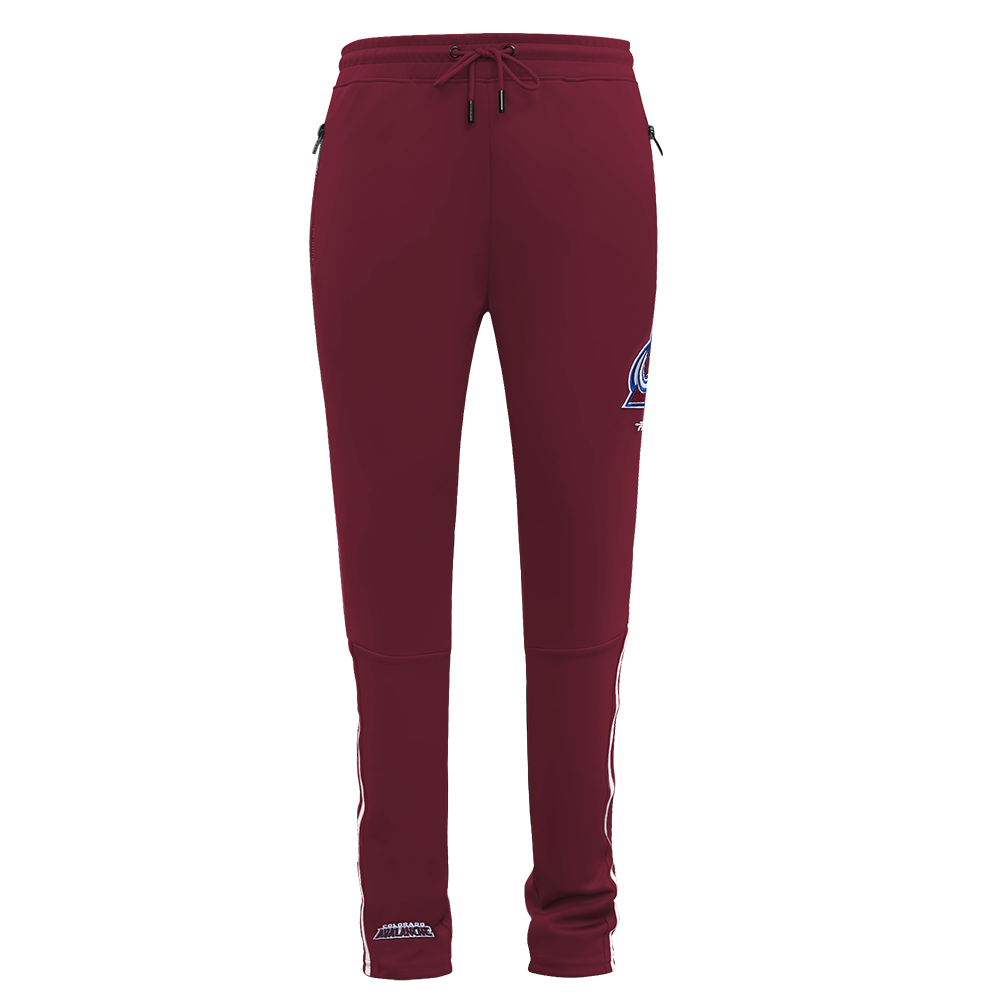 NHL COLORADO AVALANCHE CLASSIC CHENILLE PANTALON D'ENTRAÎNEMENT EN MAILLE DOUBLE POUR HOMME (LIE-DE-VIN)