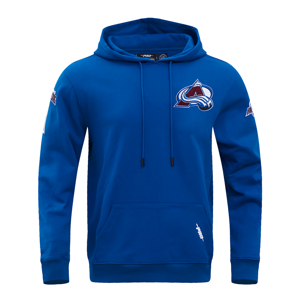 NHL COLORADO AVALANCHE CLASSIC CHENILLE CHANDAIL À CAPUCHON POUR HOMME (BLEU DODGER)