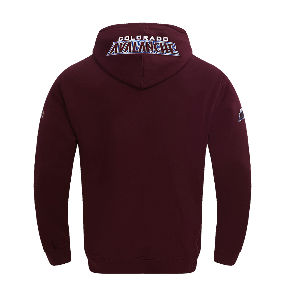 NHL COLORADO AVALANCHE CLASSIC CHENILLE CHANDAIL À CAPUCHON EN MAILLE DOUBLE POUR HOMME (LIE-DE-VIN)
