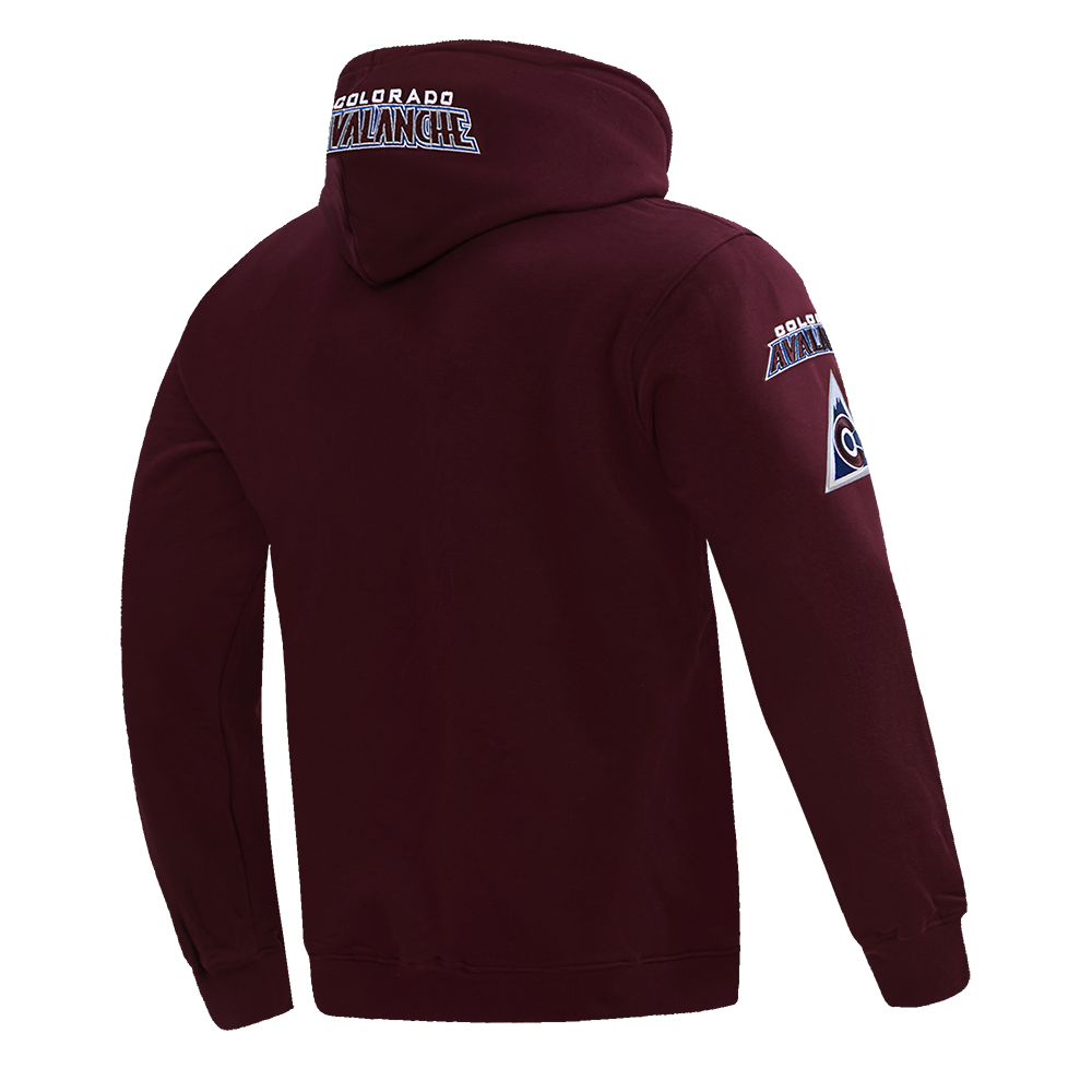 NHL COLORADO AVALANCHE CLASSIC CHENILLE CHANDAIL À CAPUCHON EN MAILLE DOUBLE POUR HOMME (LIE-DE-VIN)