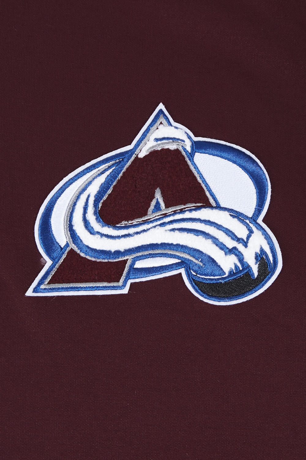 NHL COLORADO AVALANCHE CLASSIC CHENILLE CHANDAIL À CAPUCHON EN MAILLE DOUBLE POUR HOMME (LIE-DE-VIN)