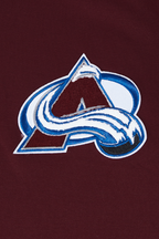 NHL COLORADO AVALANCHE CLASSIC CHENILLE CHANDAIL À CAPUCHON EN MAILLE DOUBLE POUR HOMME (LIE-DE-VIN)