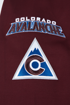 NHL COLORADO AVALANCHE CLASSIC CHENILLE CHANDAIL À CAPUCHON EN MAILLE DOUBLE POUR HOMME (LIE-DE-VIN)