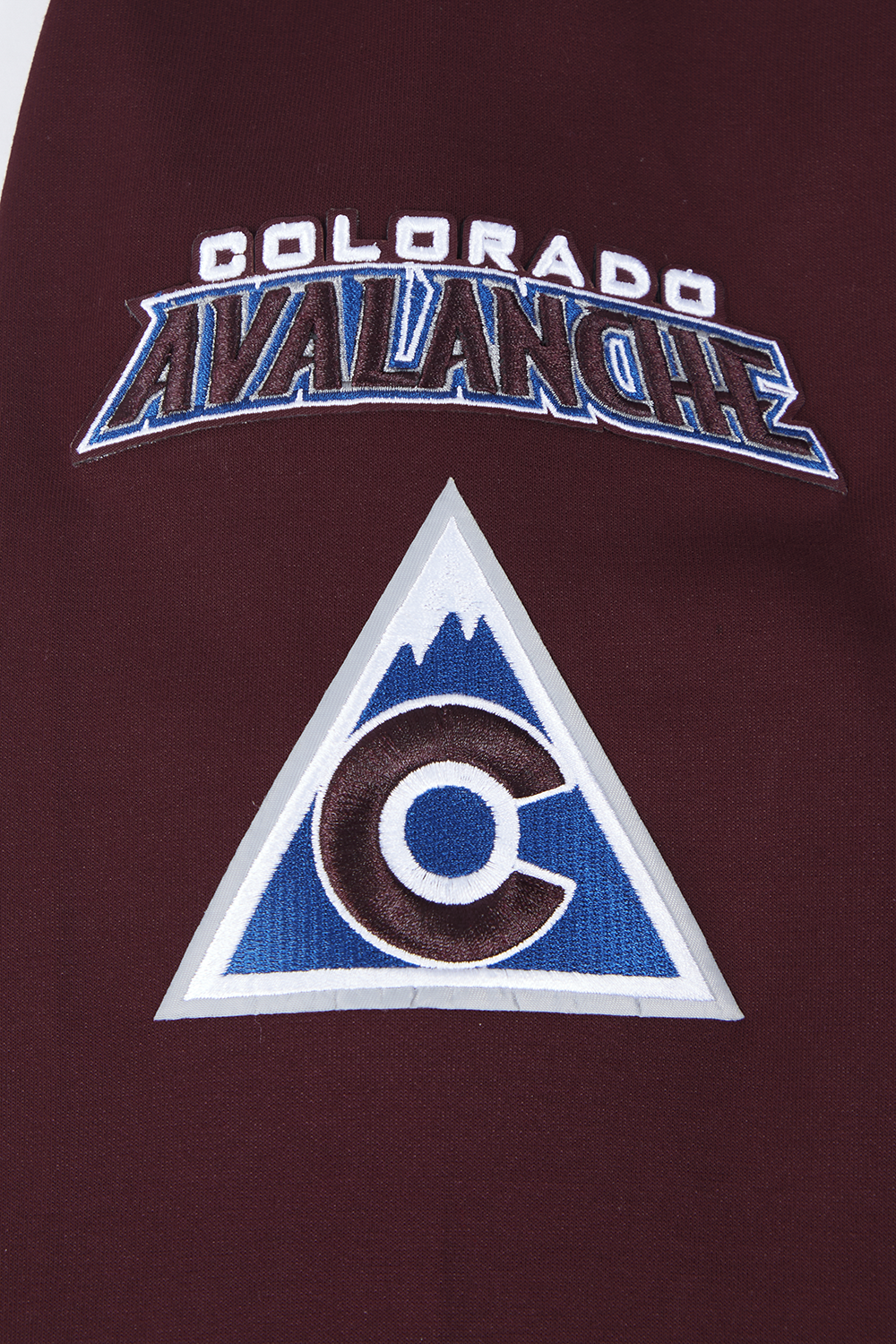 NHL COLORADO AVALANCHE CLASSIC CHENILLE CHANDAIL À CAPUCHON EN MAILLE DOUBLE POUR HOMME (LIE-DE-VIN)