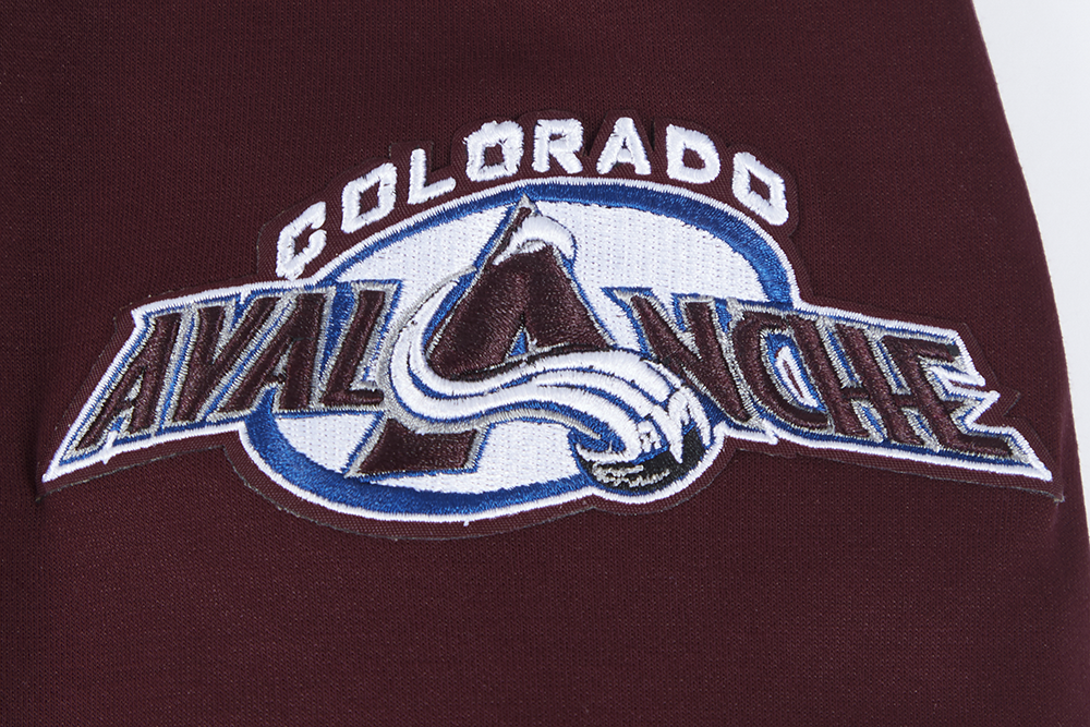 NHL COLORADO AVALANCHE CLASSIC CHENILLE CHANDAIL À CAPUCHON EN MAILLE DOUBLE POUR HOMME (LIE-DE-VIN)