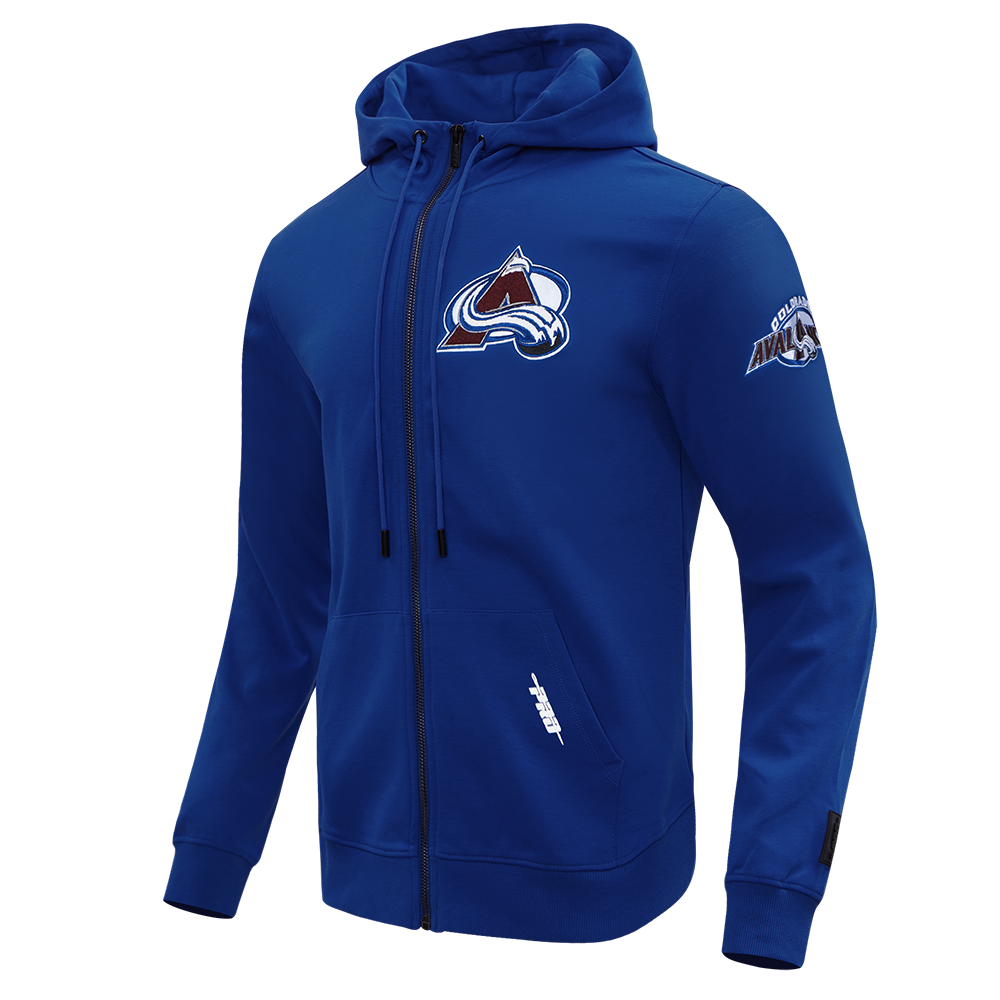 NHL COLORADO AVALANCHE CLASSIC CHENILLE MEN'S DK FZ PO HOODIE (DODGER BLUE)