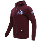 NHL COLORADO AVALANCHE CLASSIC CHENILLE MEN'S DK FZ PO HOODIE (WINE)