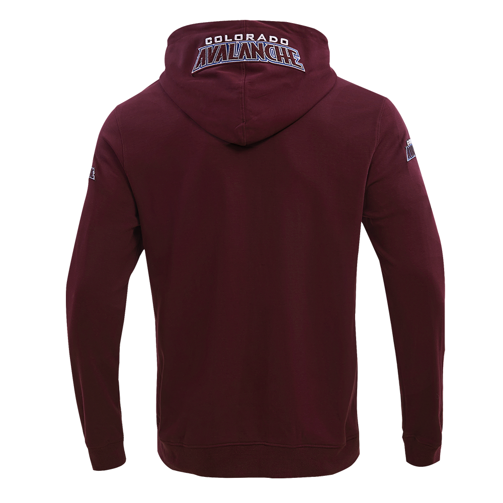 NHL COLORADO AVALANCHE CLASSIC CHENILLE MEN'S DK FZ PO HOODIE (WINE)