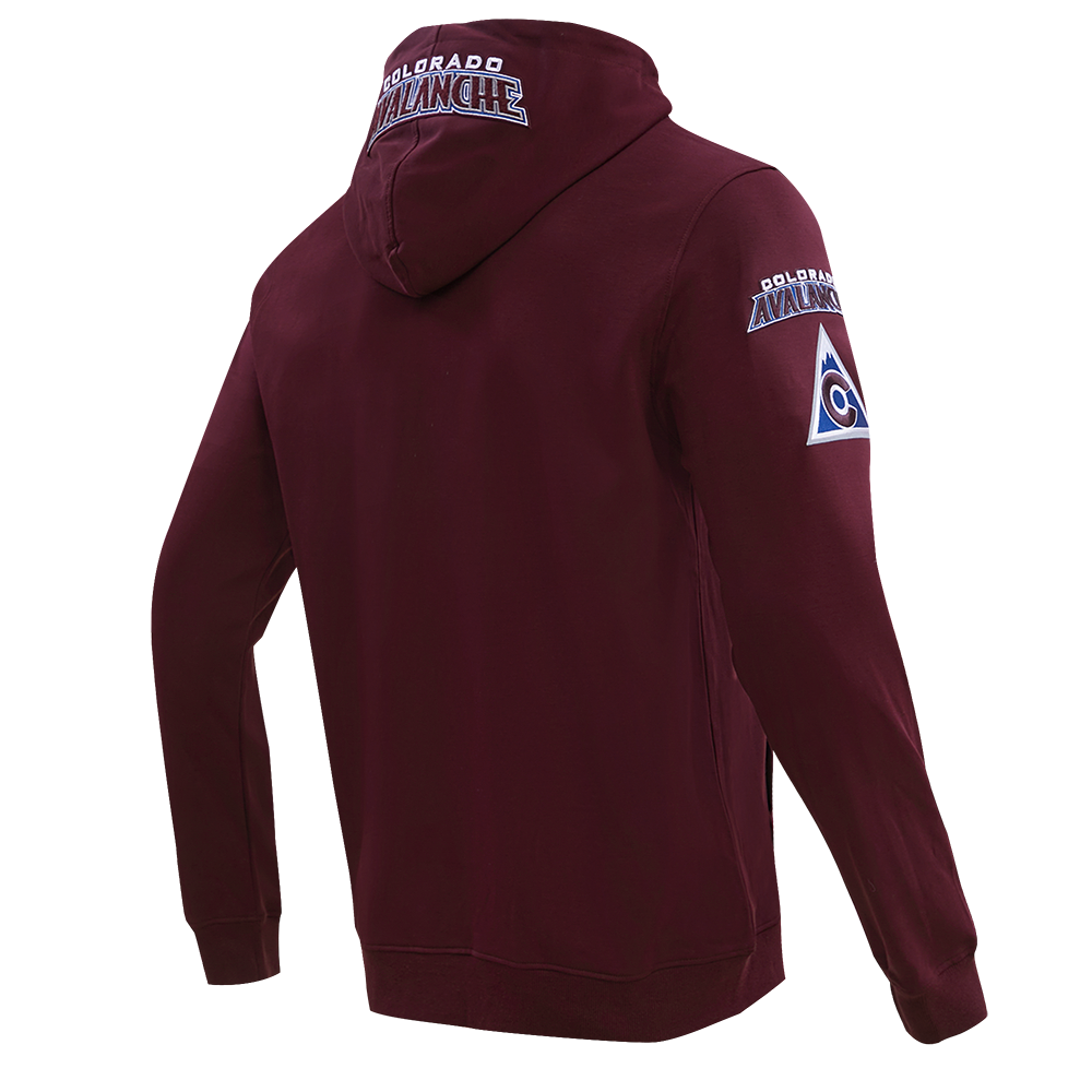 NHL COLORADO AVALANCHE CLASSIC CHENILLE MEN'S DK FZ PO HOODIE (WINE)