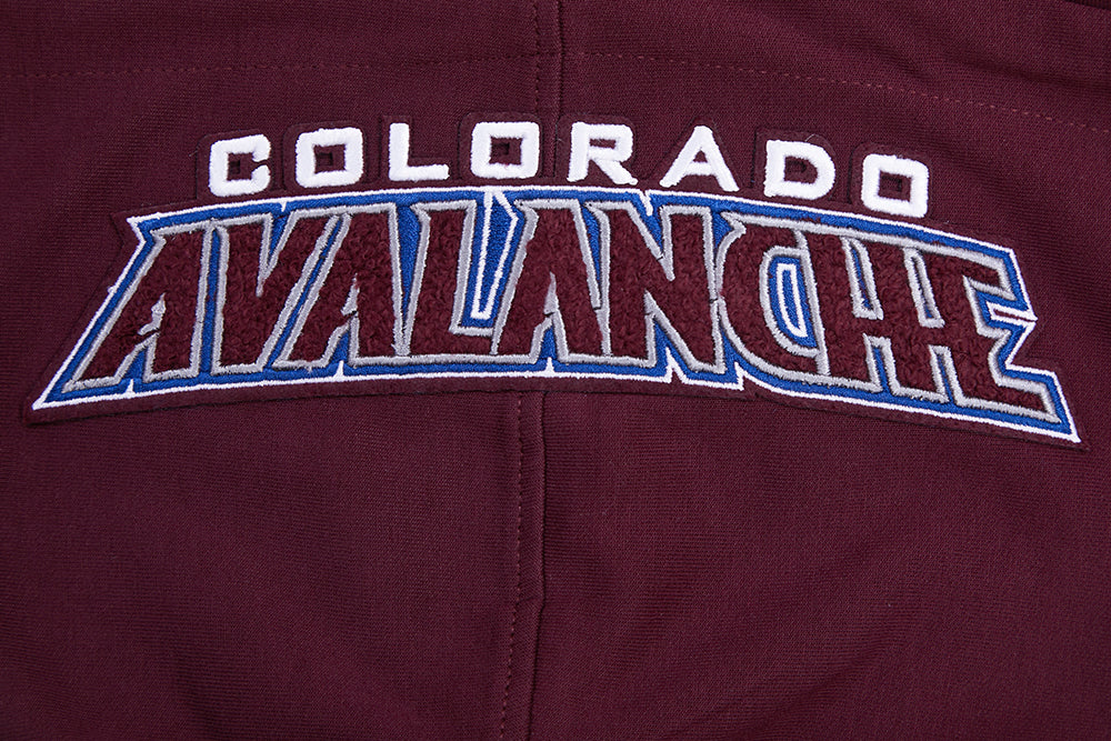 NHL COLORADO AVALANCHE CLASSIC CHENILLE MEN'S DK FZ PO HOODIE (WINE)