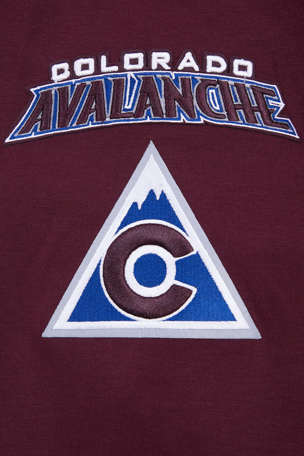 NHL COLORADO AVALANCHE CLASSIC CHENILLE MEN'S DK FZ PO HOODIE (WINE)