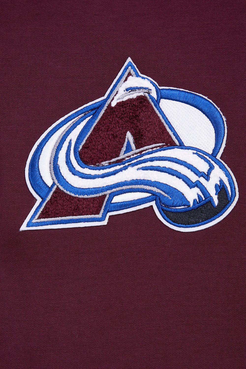 NHL COLORADO AVALANCHE CLASSIC CHENILLE MEN'S DK FZ PO HOODIE (WINE)