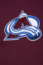 NHL COLORADO AVALANCHE CLASSIC CHENILLE MEN'S DK FZ PO HOODIE (WINE)