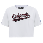 NHL COLORADO AVALANCHE SCRIPT TAIL WOMEN'S SJ BOXY TEE (WHITE)