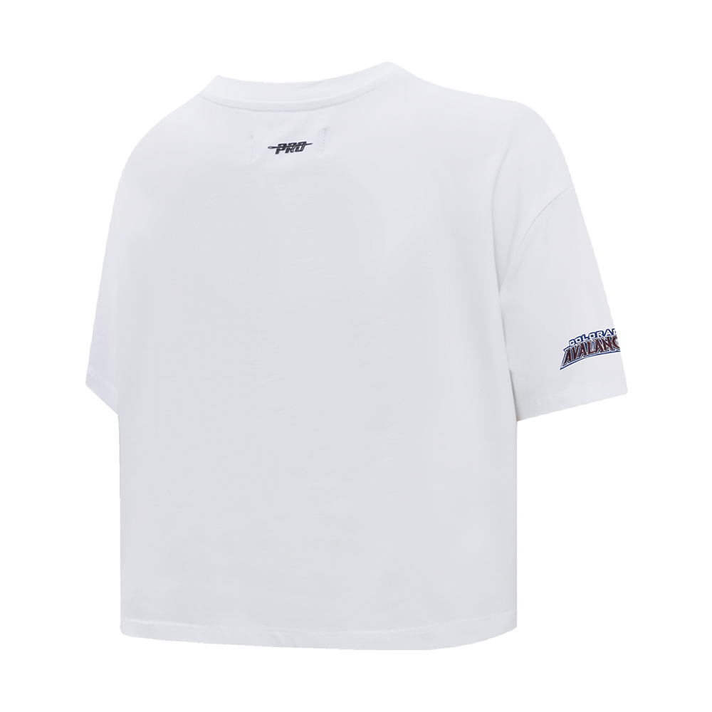 NHL COLORADO AVALANCHE SCRIPT TAIL WOMEN'S SJ BOXY TEE (WHITE)