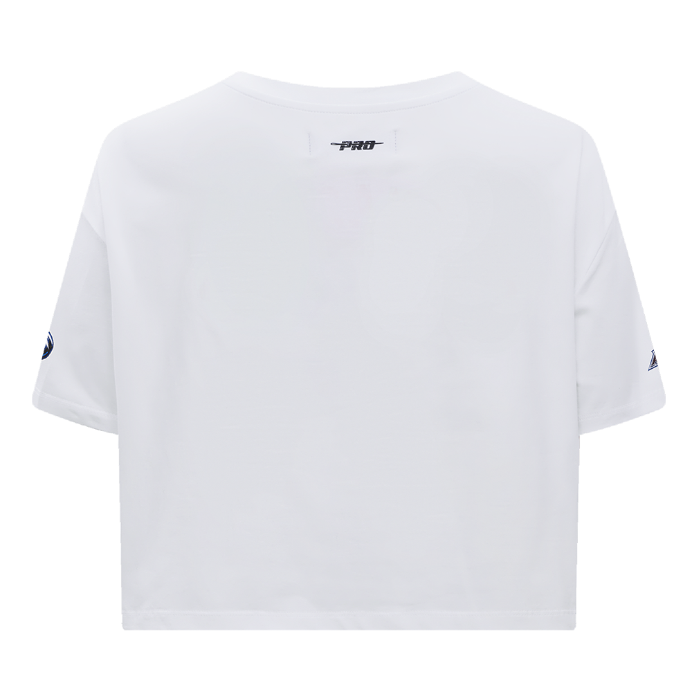 NHL COLORADO AVALANCHE SCRIPT TAIL WOMEN'S SJ BOXY TEE (WHITE)
