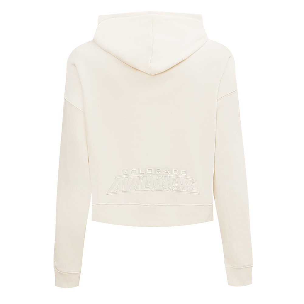 NHL COLORADO AVALANCHE NEUTRAL WOMEN'S CROPPED PULLOVER HOODIE (EGGSHELL)
